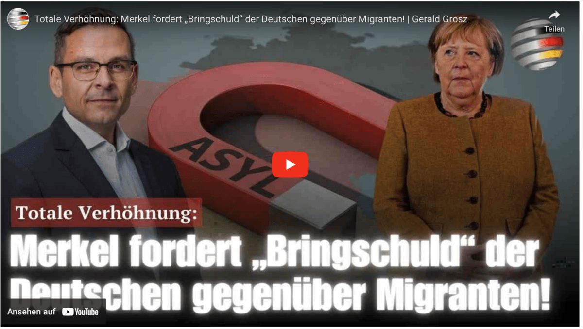 Totale Verhöhnung: Merkel fordert „Bringschuld“ der Deutschen gegenüber Migranten! | Gerald Grosz