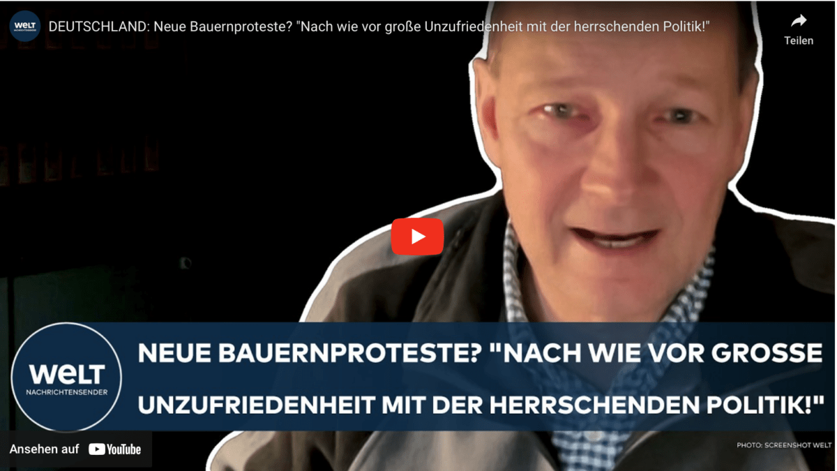 DEUTSCHLAND: Neue Bauernproteste? „Nach wie vor große Unzufriedenheit mit der herrschenden Politik!“