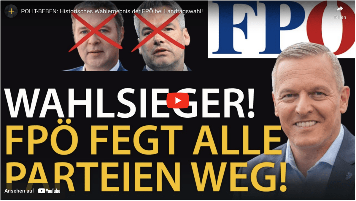 POLIT-BEBEN: Historisches Wahlergebnis der FPÖ bei Landtagswahl!