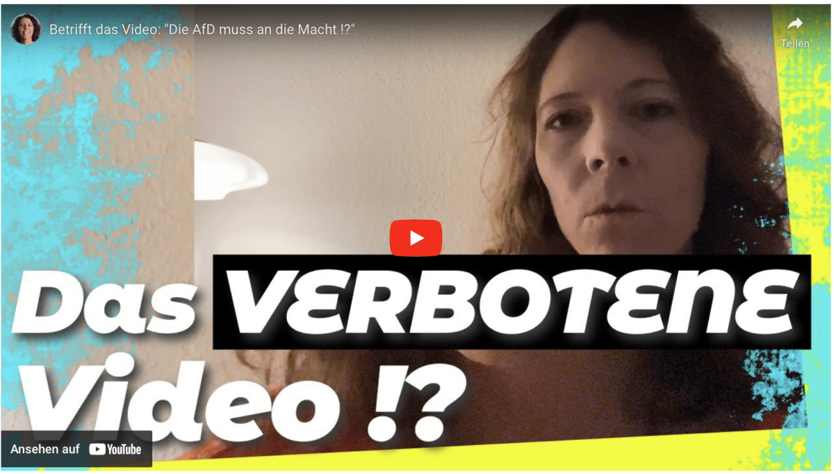 Betrifft das Video: „Die AfD muss an die Macht !?“