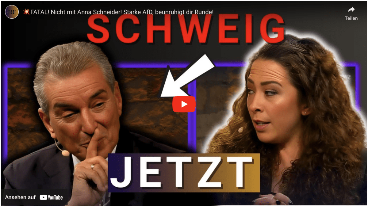 FATAL! Nicht mit Anna Schneider! Starke AfD, beunruhigt dir Runde!