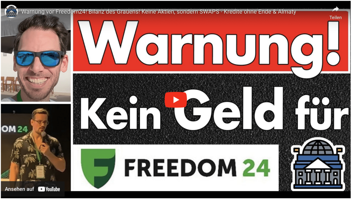 Warnung vor Freedom24! Bilanz des Grauens! Keine Aktien, sondern SWAPS – Kredite ohne Ende & Almaty