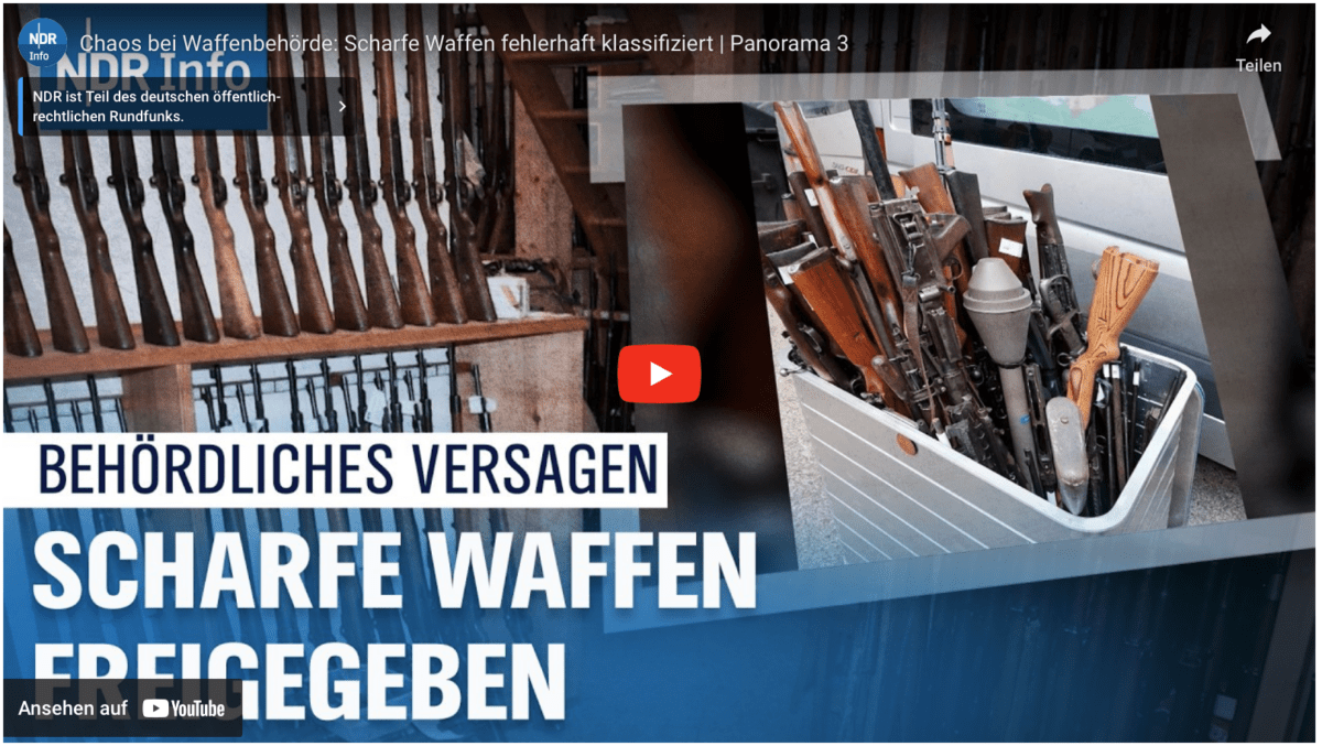Chaos bei Waffenbehörde: Scharfe Waffen fehlerhaft klassifiziert | Panorama 3