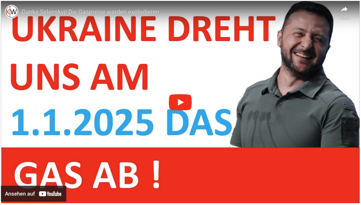 Danke Selenskyj! Die Gaspreise werden explodieren