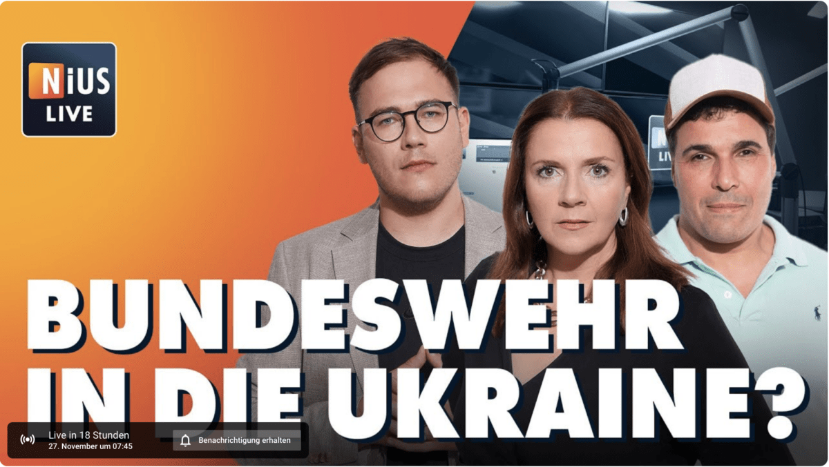 Wahlkampf um Krieg und Frieden: Deutsche Truppen in die Ukraine? | NIUS Live am 27. November 2024