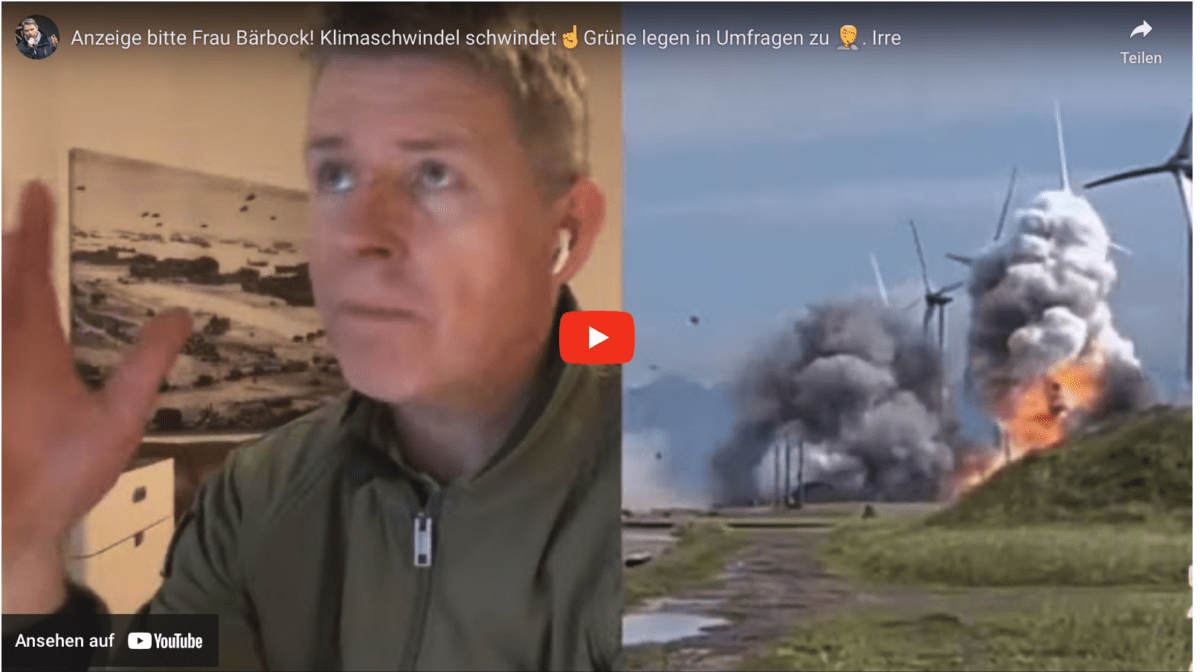 Anzeige bitte Frau Bärbock! Klimaschwindel schwindetGrüne legen in Umfragen zu. Irre