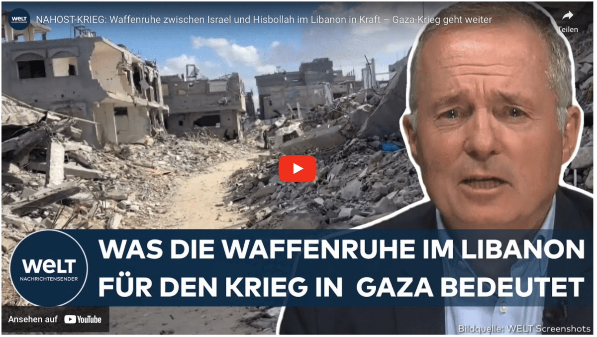 NAHOST-KRIEG: Waffenruhe zwischen Israel und Hisbollah im Libanon in Kraft – Gaza-Krieg geht weiter