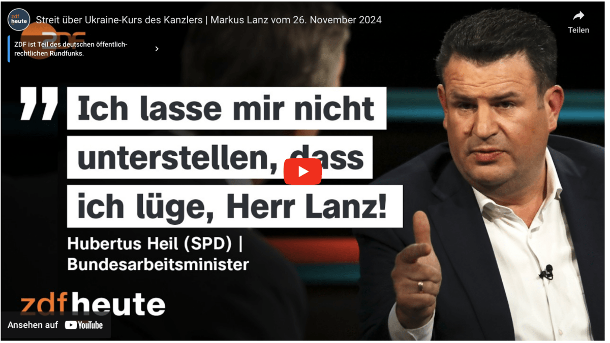 Streit über Ukraine-Kurs des Kanzlers | Markus Lanz vom 26. November 2024