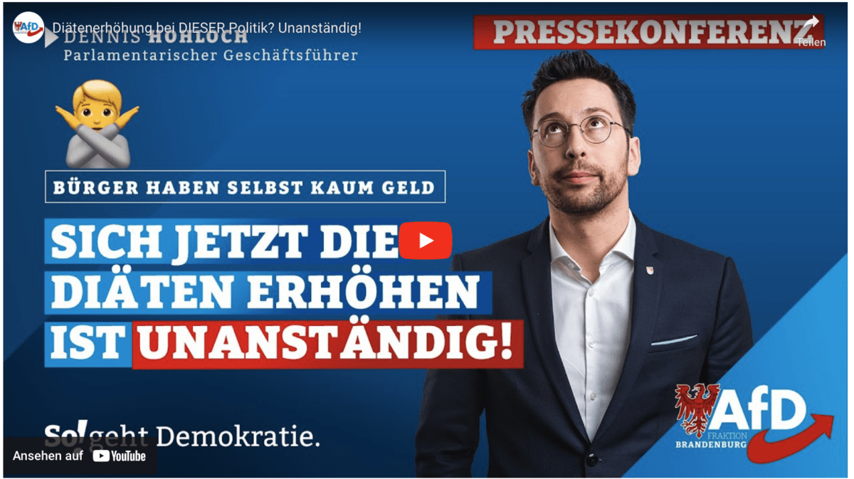 Diätenerhöhung bei DIESER Politik? Unanständig!