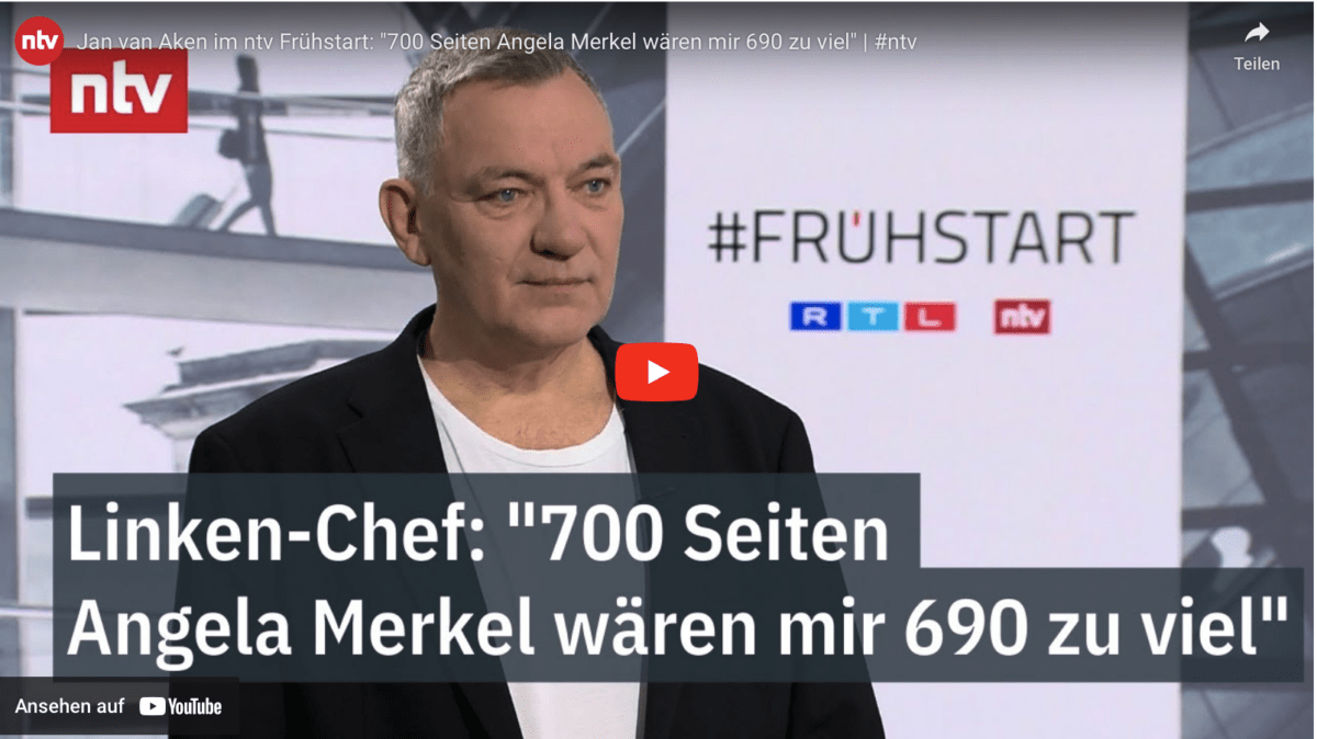 Jan van Aken im ntv Frühstart: „700 Seiten Angela Merkel wären mir 690 zu viel“ | #ntv
