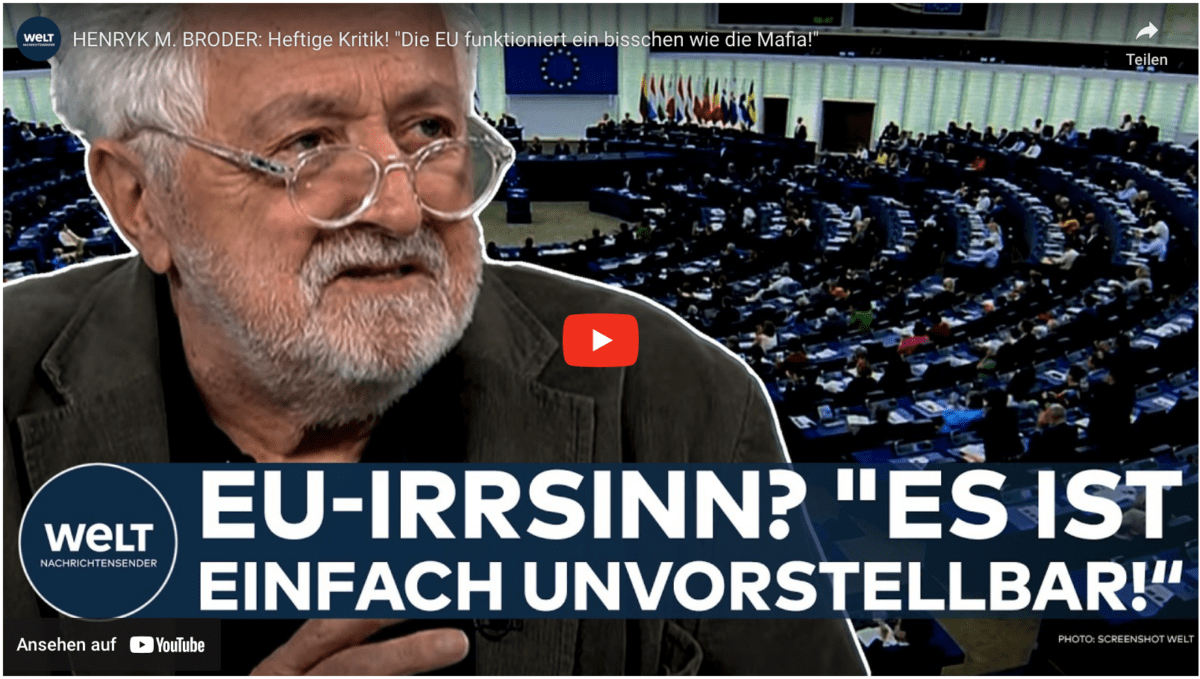 HENRYK M. BRODER: Heftige Kritik! „Die EU funktioniert ein bisschen wie die Mafia!“