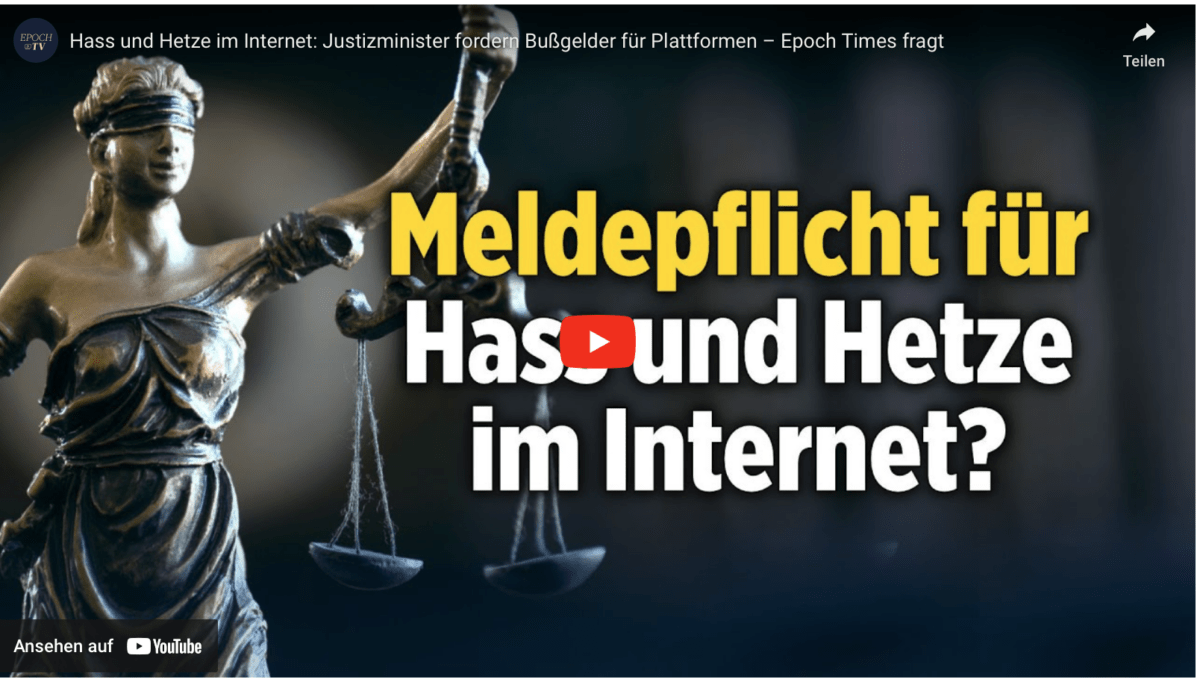 Hass und Hetze im Internet: Justizminister fordern Bußgelder für Plattformen – Epoch Times fragt