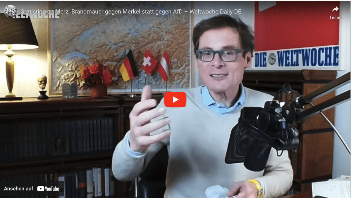 Gratistipp an Merz: Brandmauer gegen Merkel statt gegen AfD – Weltwoche Daily DE