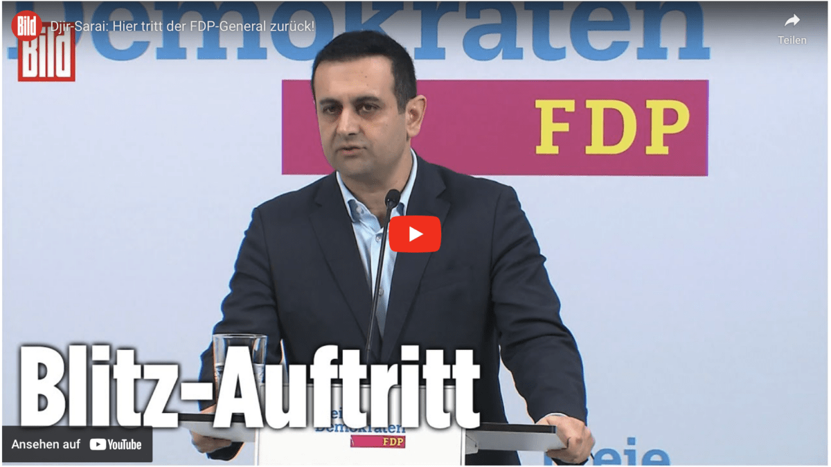 Djir-Sarai: Hier tritt der FDP-General zurück!