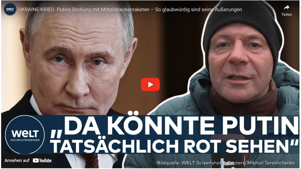 UKRAINE-KRIEG: Putins Drohung mit Mittelstreckenraketen – So glaubwürdig sind seine Äußerungen