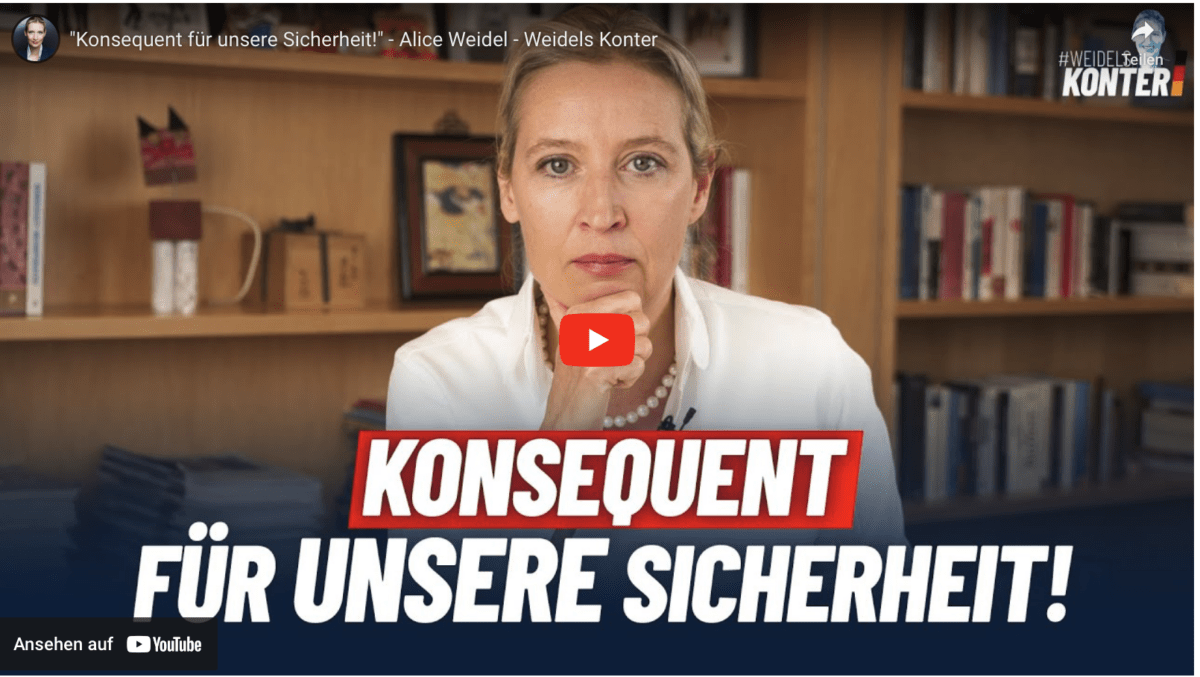 „Konsequent für unsere Sicherheit!“ – Alice Weidel – Weidels Konter
