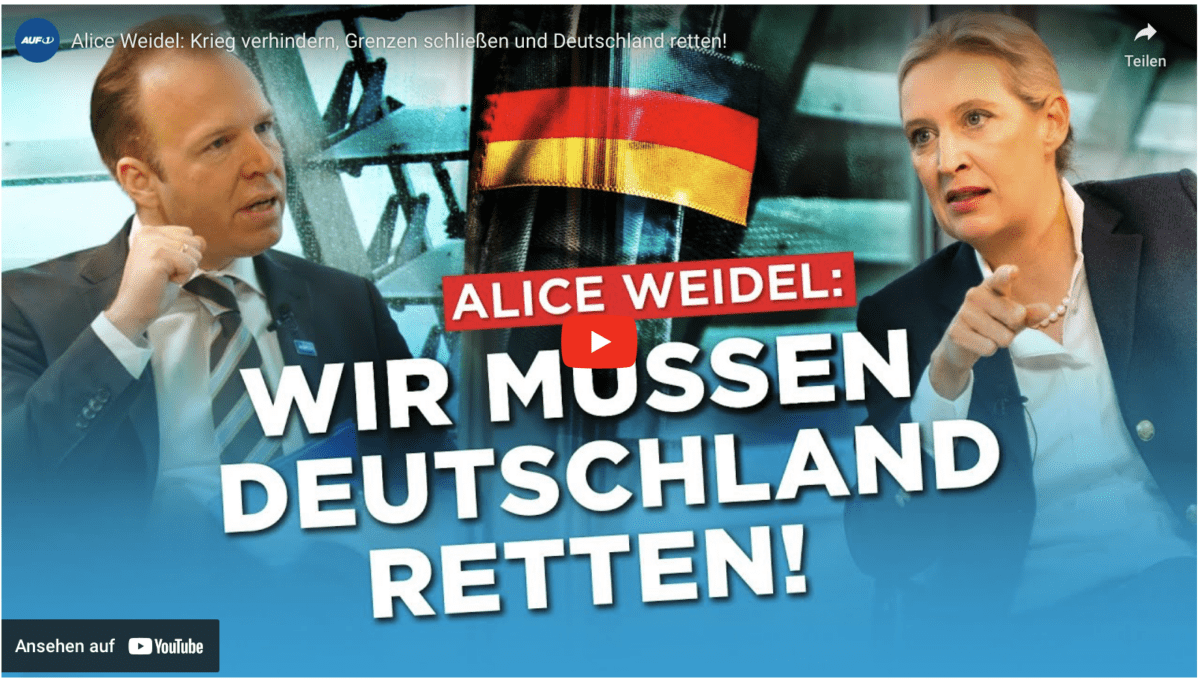 Alice Weidel: Krieg verhindern, Grenzen schließen und Deutschland retten!