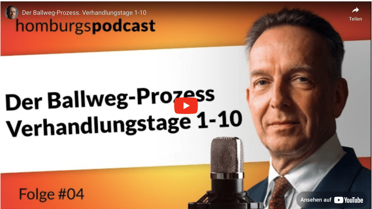Der Ballweg-Prozess. Verhandlungstage 1-10