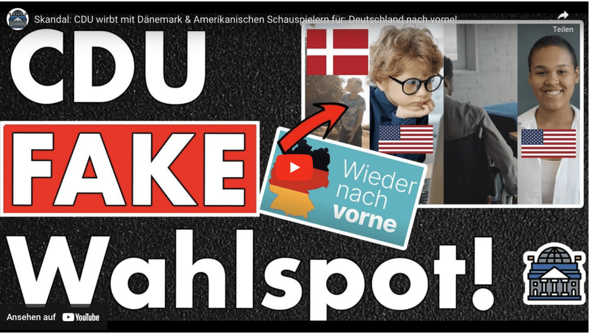 Skandal: CDU wirbt mit Dänemark & Amerikanischen Schauspielern für: Deutschland nach vorne!