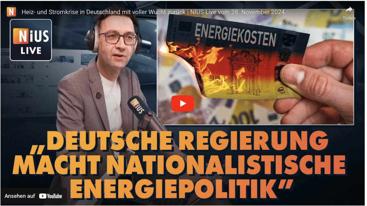 Heiz- und Stromkrise in Deutschland mit voller Wucht zurück | NIUS Live vom 28. November 2024