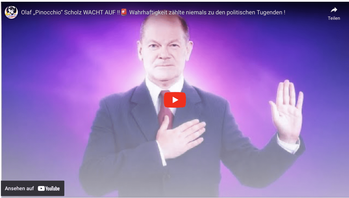 Olaf „Pinocchio“ Scholz WACHT AUF !! Wahrhaftigkeit zählte niemals zu den politischen Tugenden !