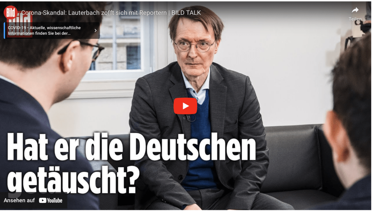 Corona-Skandal: Lauterbach zofft sich mit Reportern | BILD TALK