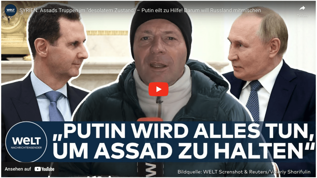 SYRIEN: Assads Truppen im „desolatem Zustand“ – Putin eilt zu Hilfe! Darum will Russland mitmischen