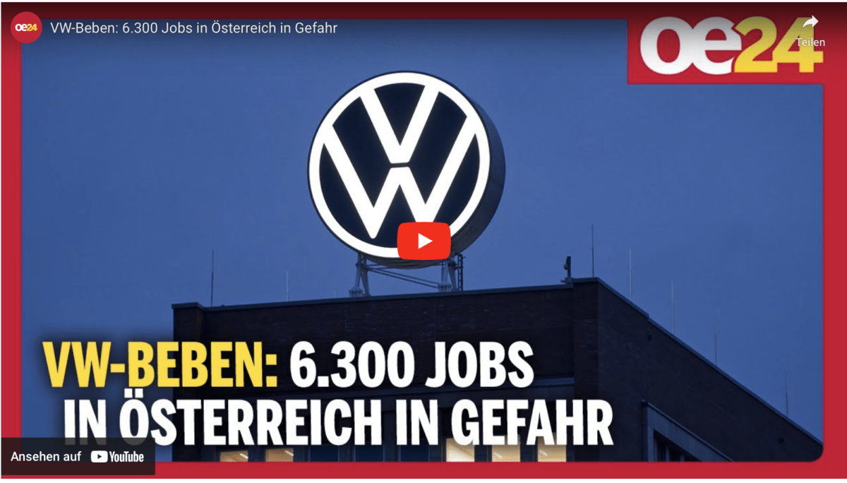 VW-Beben: 6.300 Jobs in Österreich in Gefahr