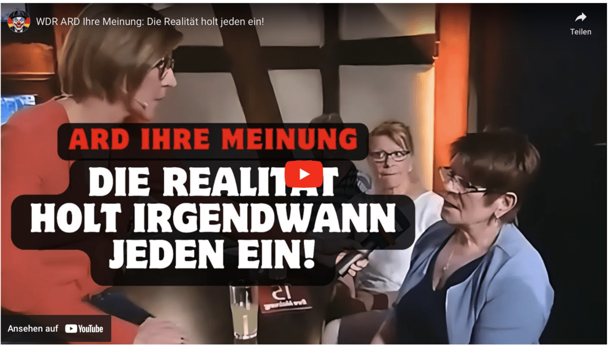 WDR ARD Ihre Meinung: Die Realität holt jeden ein!