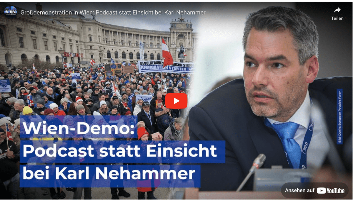 Großdemonstration in Wien: Podcast statt Einsicht bei Karl Nehammer