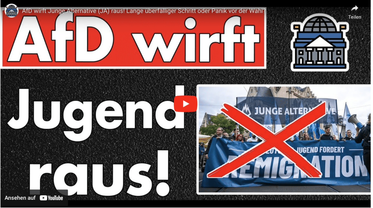 AfD wirft Junge Alternative (JA) raus! Lange überfälliger Schritt oder Panik vor der Wahl?