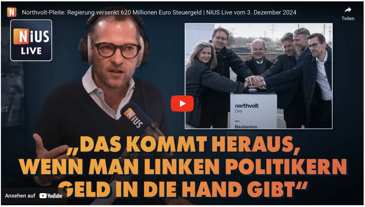 Northvolt-Pleite: Regierung versenkt 620 Millionen Euro Steuergeld | NIUS Live vom 3. Dezember 2024