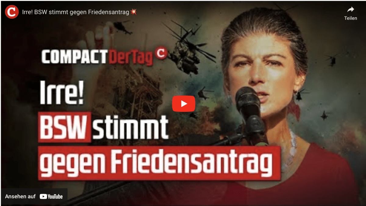 Irre! BSW stimmt gegen Friedensantrag