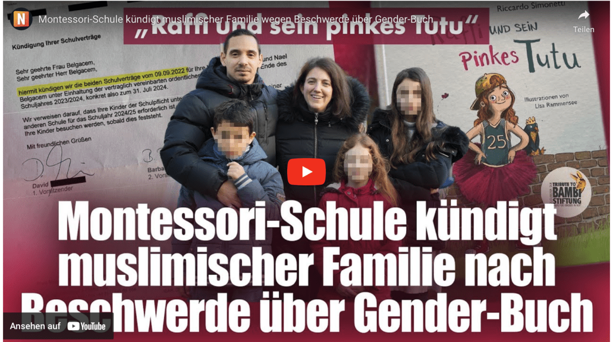 Montessori-Schule kündigt muslimischer Familie wegen Beschwerde über Gender-Buch