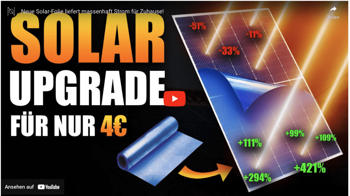 Neue Solar-Folie liefert massenhaft Strom für Zuhause!