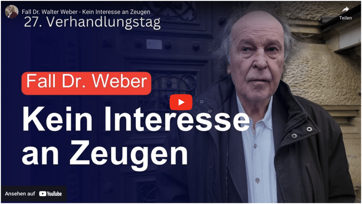 Fall Dr. Walter Weber – Kein Interesse an Zeugen