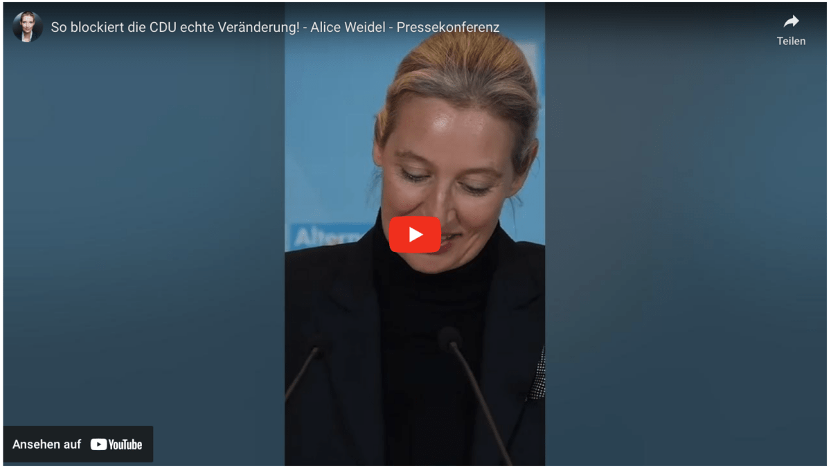 So blockiert die CDU echte Veränderung! – Alice Weidel – Pressekonferenz