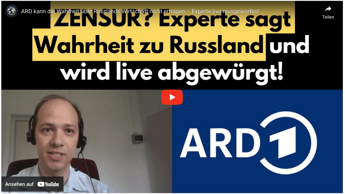 ARD kann die Wahrheit über Russlands Wirtschaft nicht ertragen – Experte live rausgeworfen!