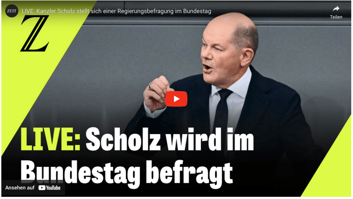 LIVE: Kanzler Scholz stellt sich einer Regierungsbefragung im Bundestag