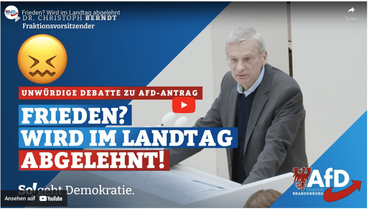 Frieden? Wird im Landtag abgelehnt