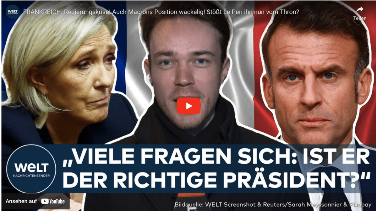 FRANKREICH: Regierungskrise! Auch Macrons Position wackelig! Stößt Le Pen ihn nun vom Thron?