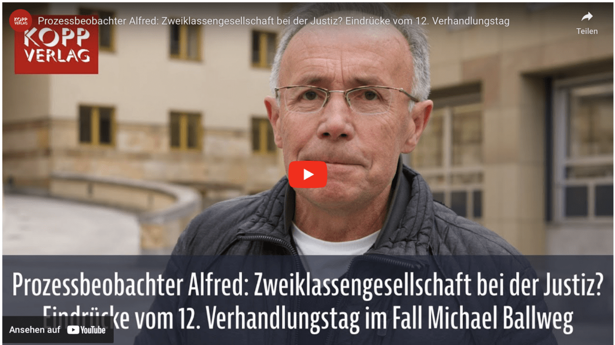 Prozessbeobachter Alfred: Zweiklassengesellschaft bei der Justiz? Eindrücke vom 12. Verhandlungstag