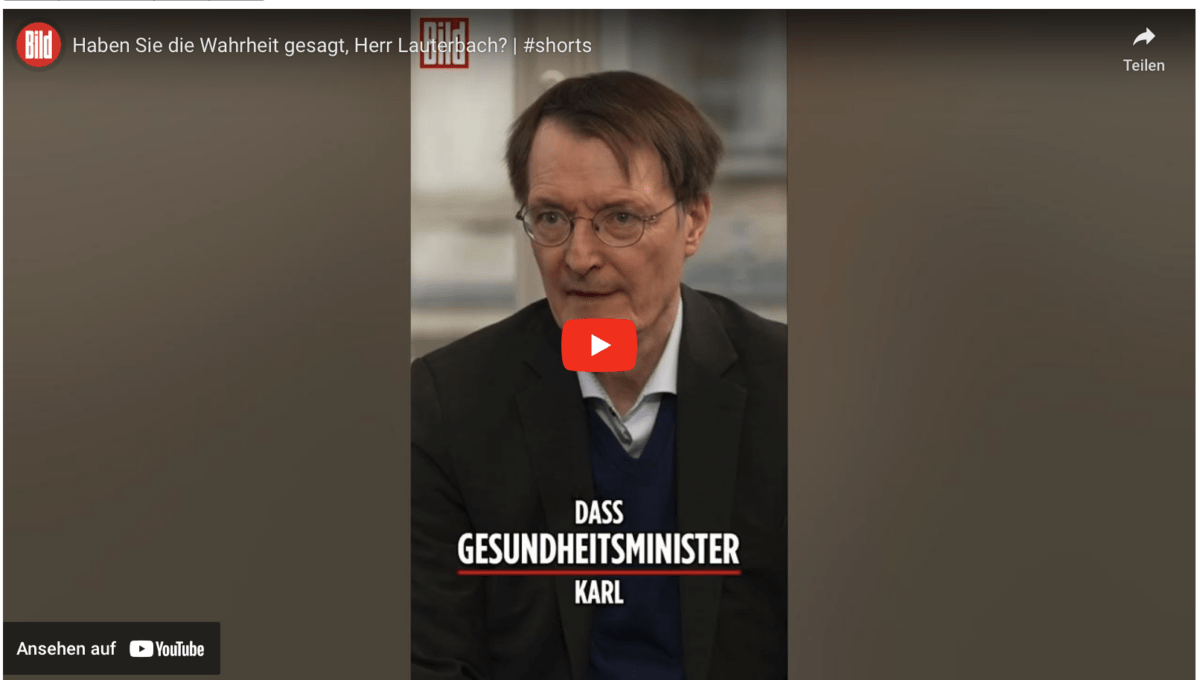 Haben Sie die Wahrheit gesagt, Herr Lauterbach? | #shorts