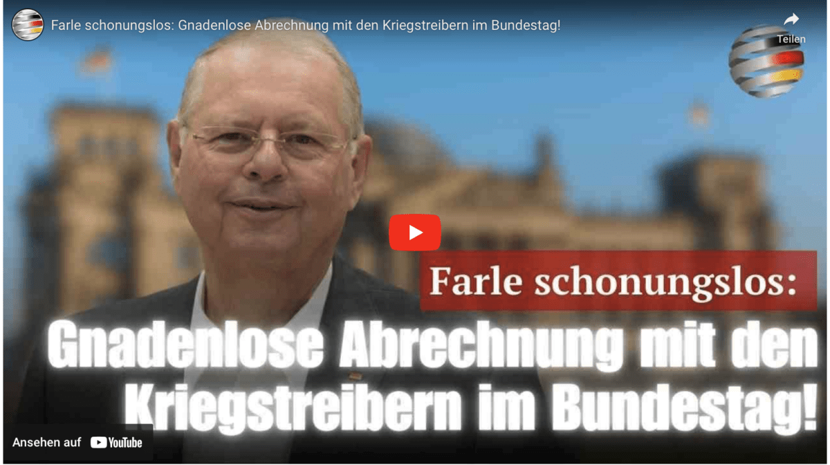 Farle schonungslos: Gnadenlose Abrechnung mit den Kriegstreibern im Bundestag!