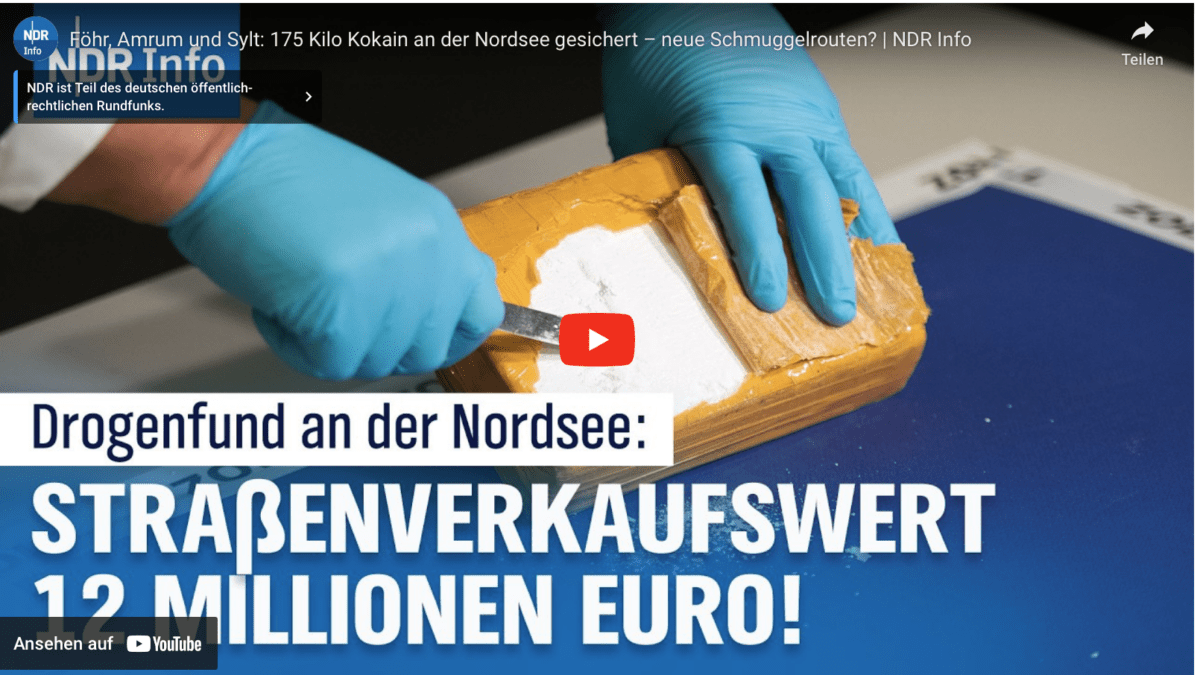 Föhr, Amrum und Sylt: 175 Kilo Kokain an der Nordsee gesichert – neue Schmuggelrouten? | NDR Info
