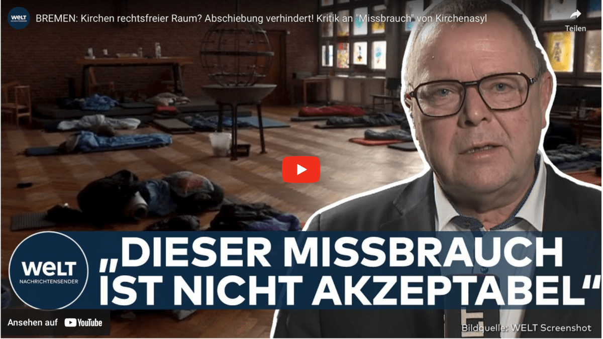 BREMEN: Kirchen rechtsfreier Raum? Abschiebung verhindert! Kritik an „Missbrauch“ von Kirchenasyl