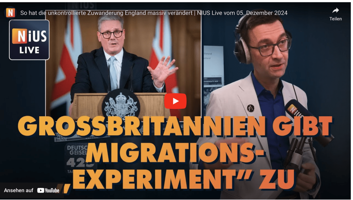 So hat die unkontrollierte Zuwanderung England massiv verändert | NIUS Live vom 05. Dezember 2024