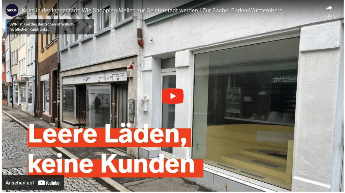 Krise in der Innenstadt: Wie Shopping-Meilen zur Geisterstadt werden I Zur Sache! Baden-Württemberg