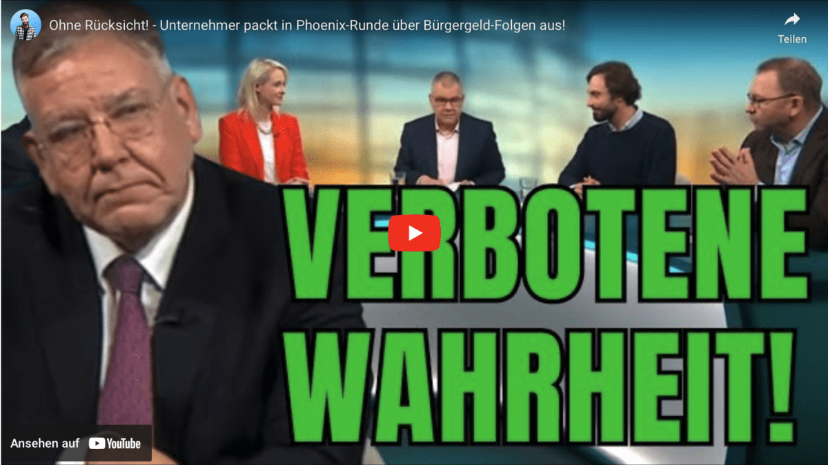 Ohne Rücksicht! – Unternehmer packt in Phoenix-Runde über Bürgergeld-Folgen aus!