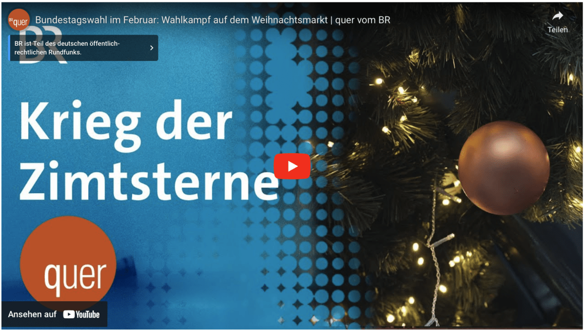 Bundestagswahl im Februar: Wahlkampf auf dem Weihnachtsmarkt | quer vom BR